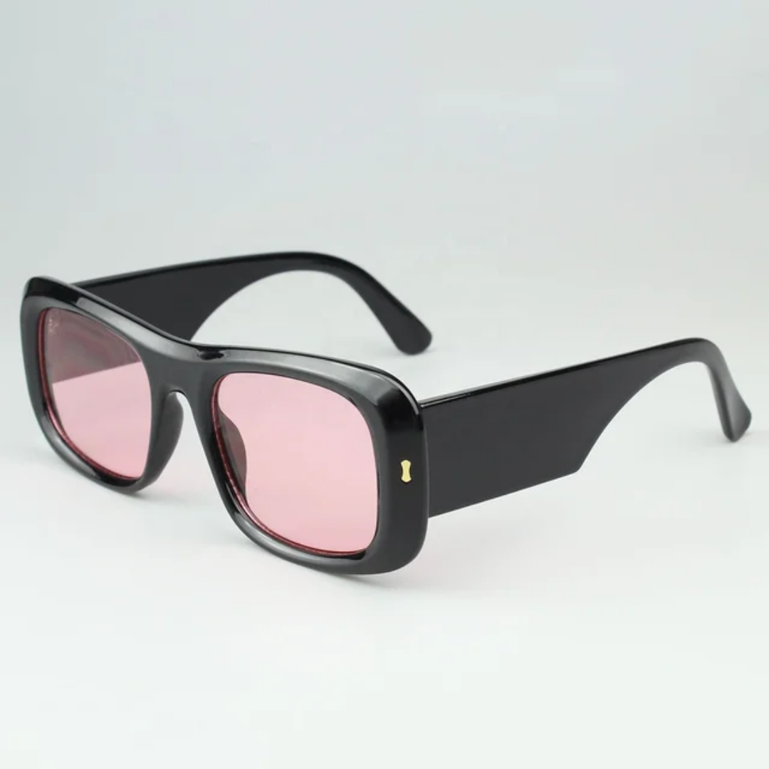 SUN141 Pink Lens Glasses