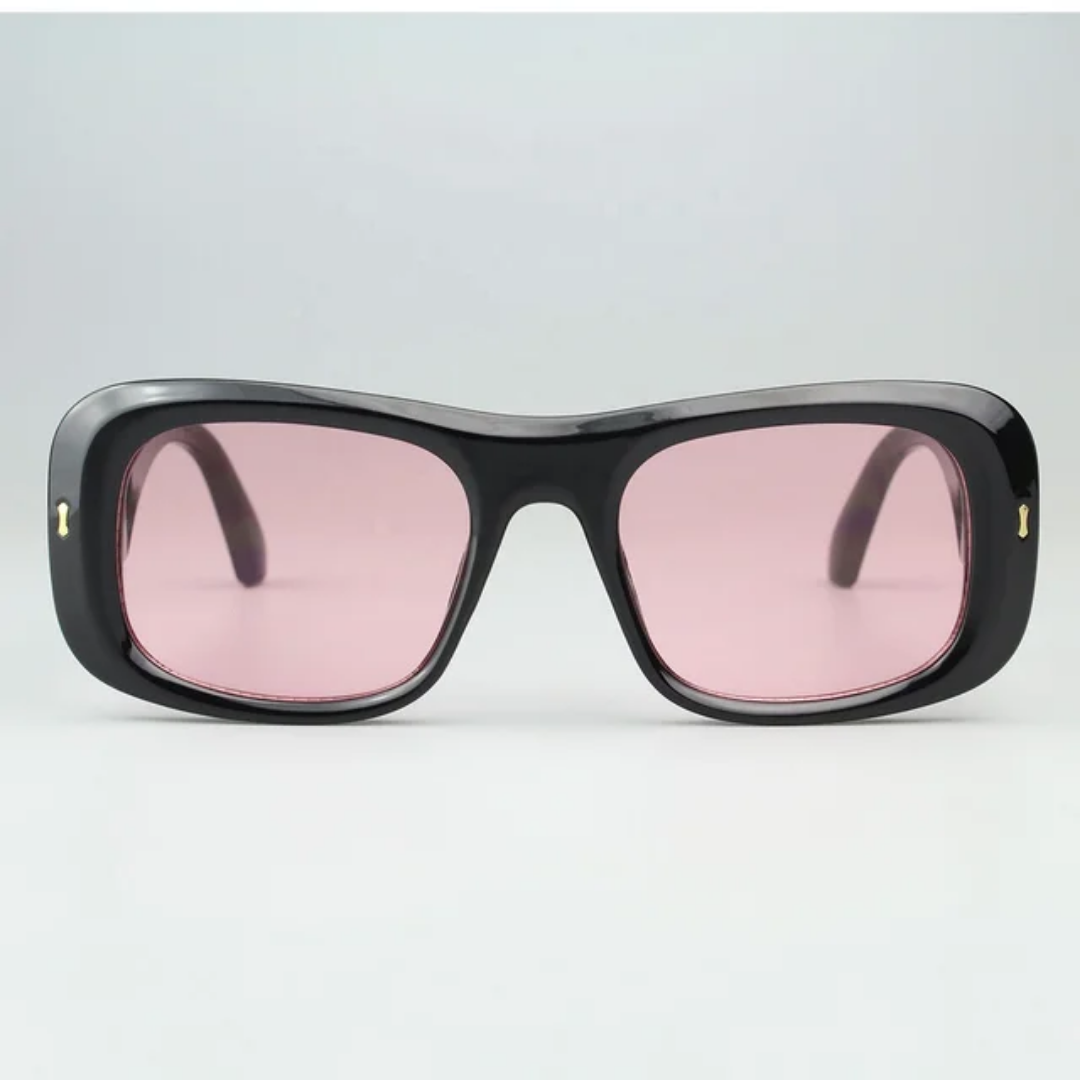 SUN141 Pink Lens Glasses