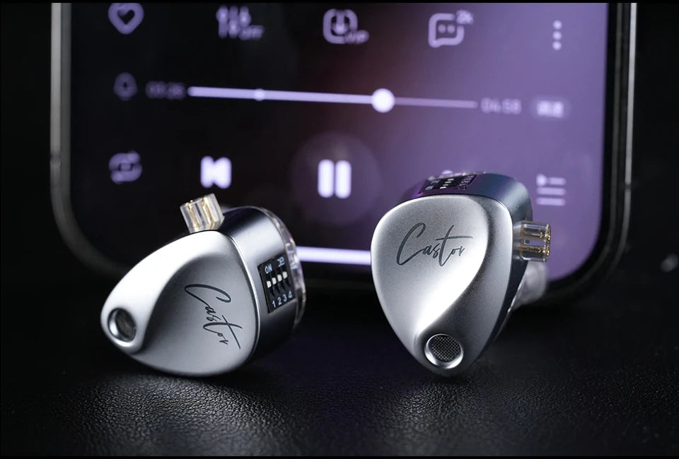 KZ Castor In Ear HiFi Earphone 2 Dynamic High-end Tunable balanced armature Earphones Monitor Headphone Cancelling Earbuds