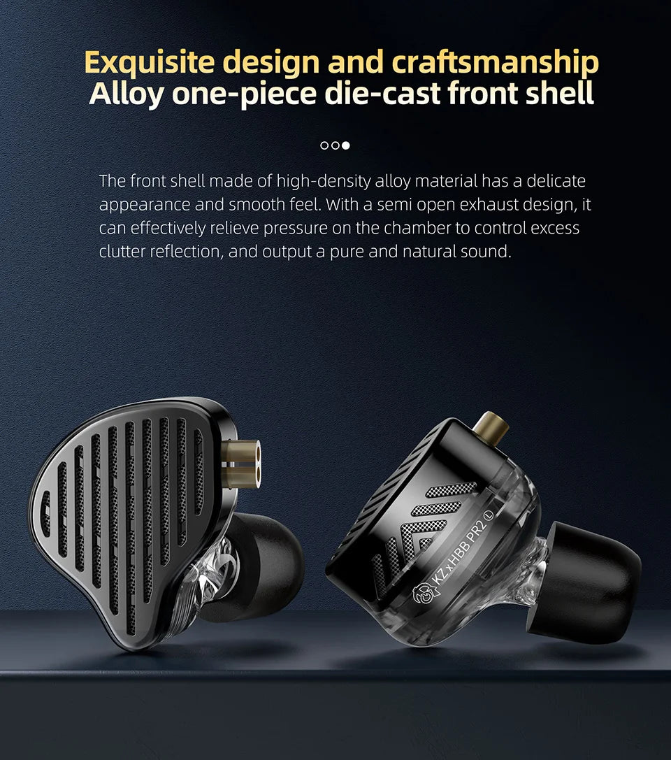 KZ x HBB PR2 In-Ear Metal Earphones Planar Magnetic Driver IEM HIFI Headphones Monitor Earbuds Bass Sport Headset