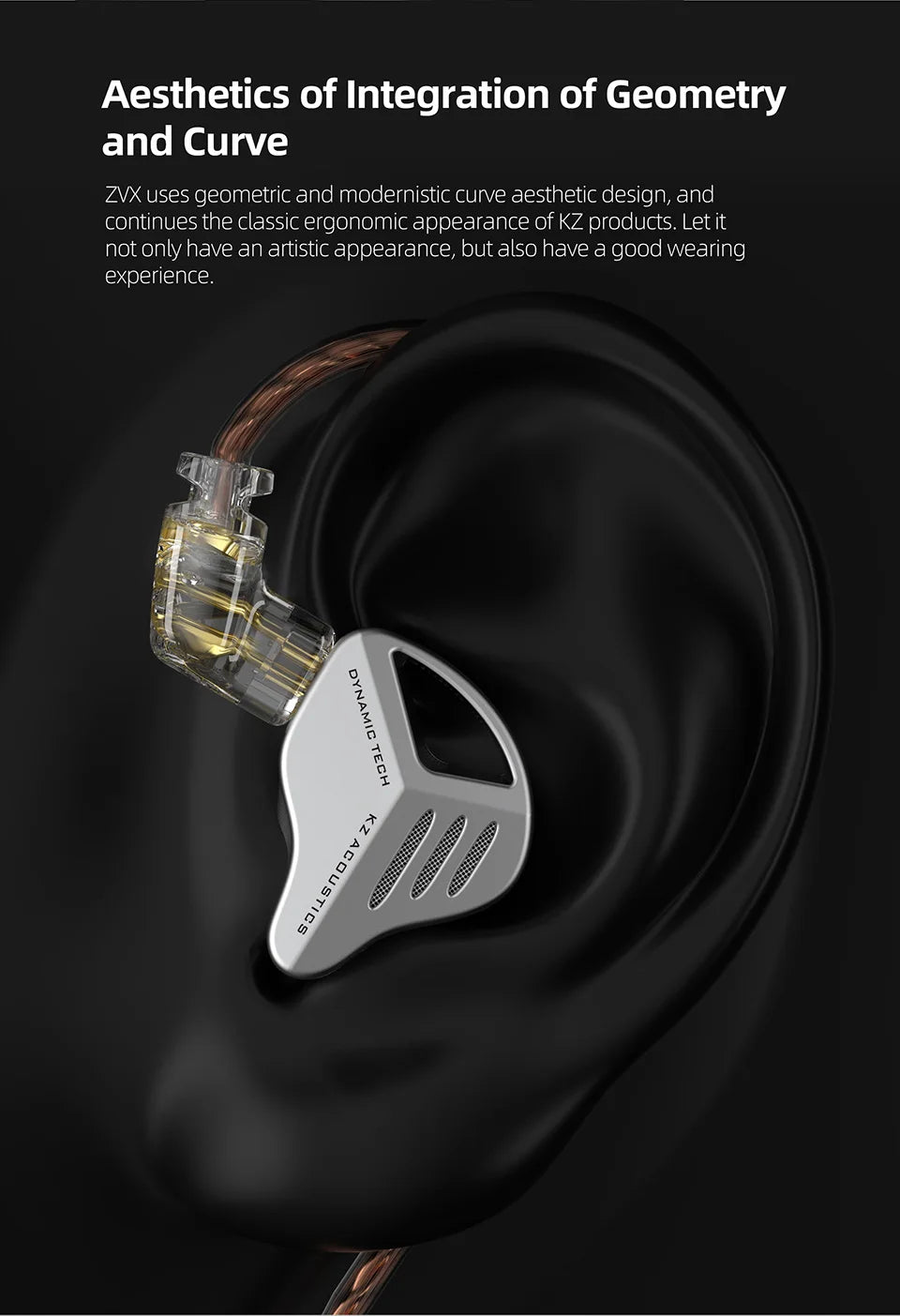KZ ZVX Earphones 1 Dynamic HIFI Bass Earbuds In Ear Monitor Headphones Sport Noise Cancelling Headset