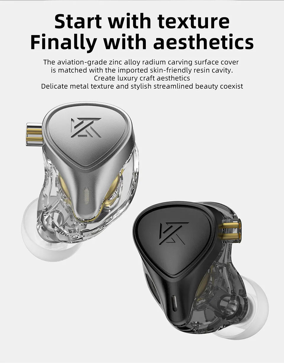 KZ ZEX Pro In-Ear HIFI Headset Electrostatic Hybird Technology Wired Earphone Noice Cancelling Sport Headphones
