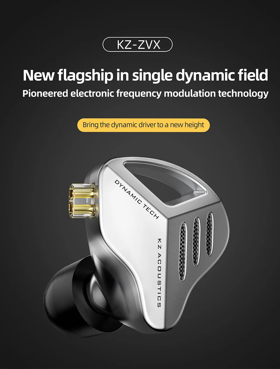 KZ ZVX Earphones 1 Dynamic HIFI Bass Earbuds In Ear Monitor Headphones Sport Noise Cancelling Headset