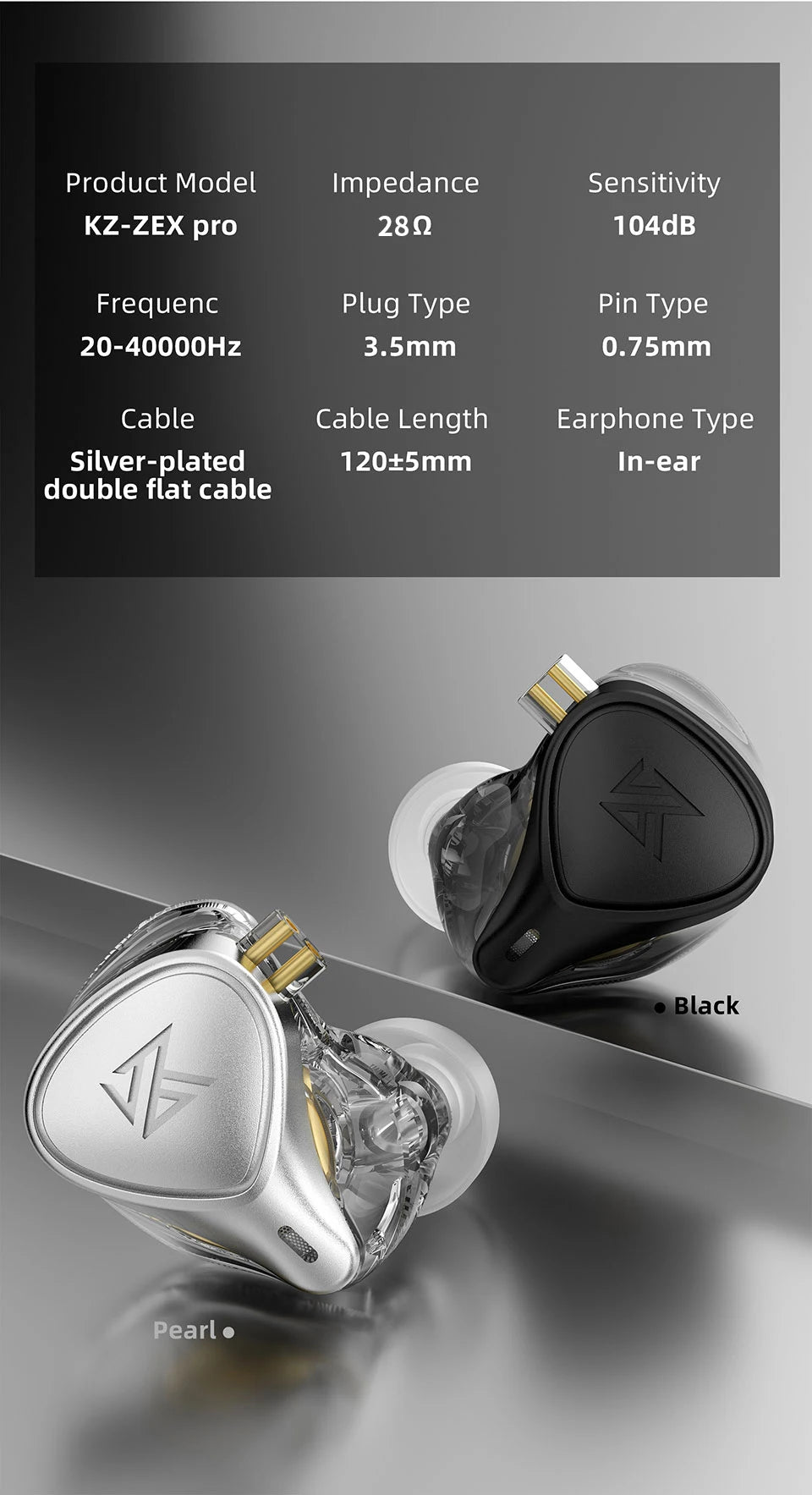 KZ ZEX Pro In-Ear HIFI Headset Electrostatic Hybird Technology Wired Earphone Noice Cancelling Sport Headphones