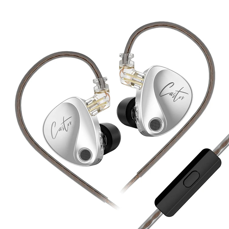 KZ Castor In Ear HiFi Earphone 2 Dynamic High-end Tunable balanced armature Earphones Monitor Headphone Cancelling Earbuds