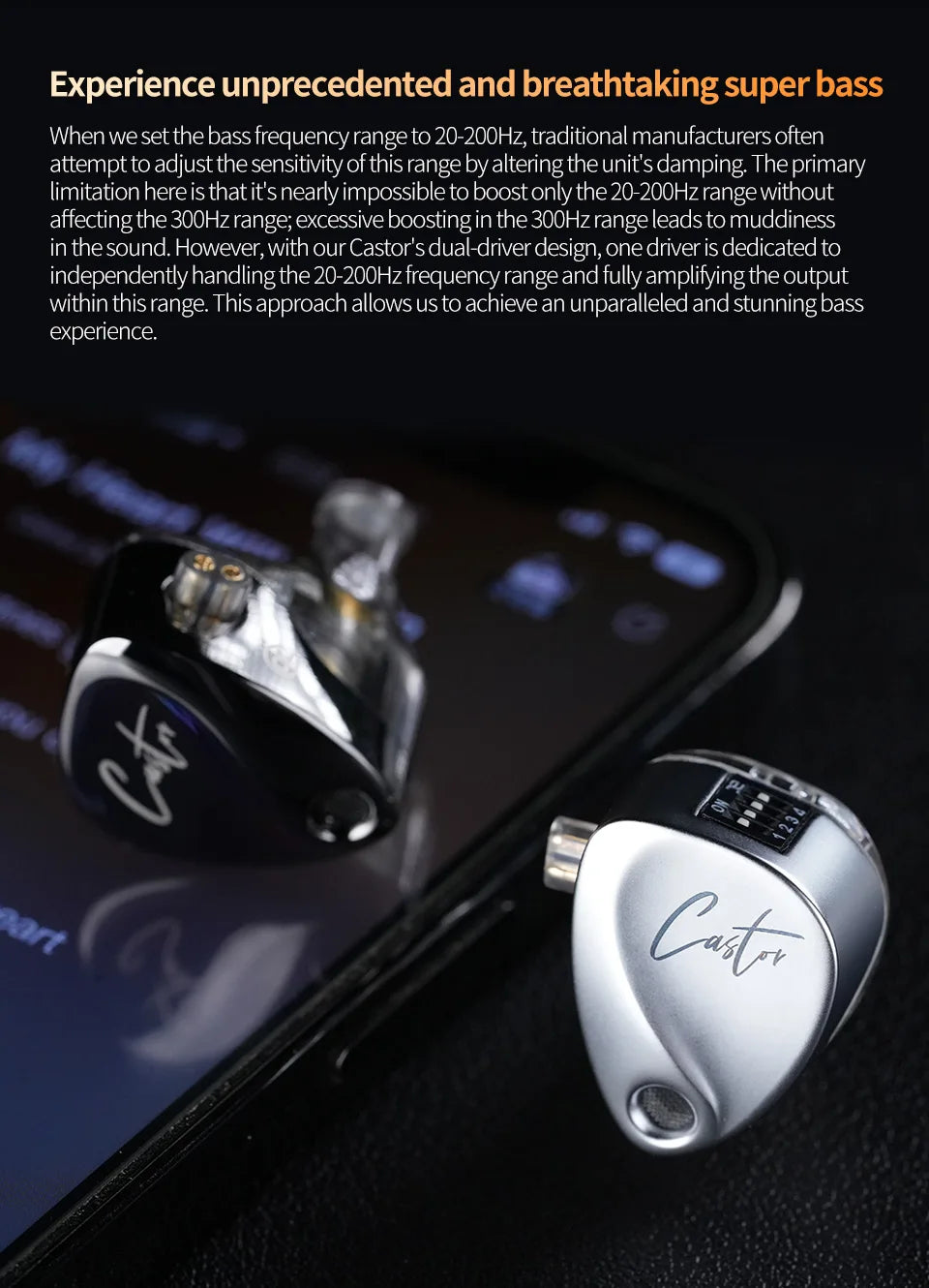 KZ Castor In Ear HiFi Earphone 2 Dynamic High-end Tunable balanced armature Earphones Monitor Headphone Cancelling Earbuds