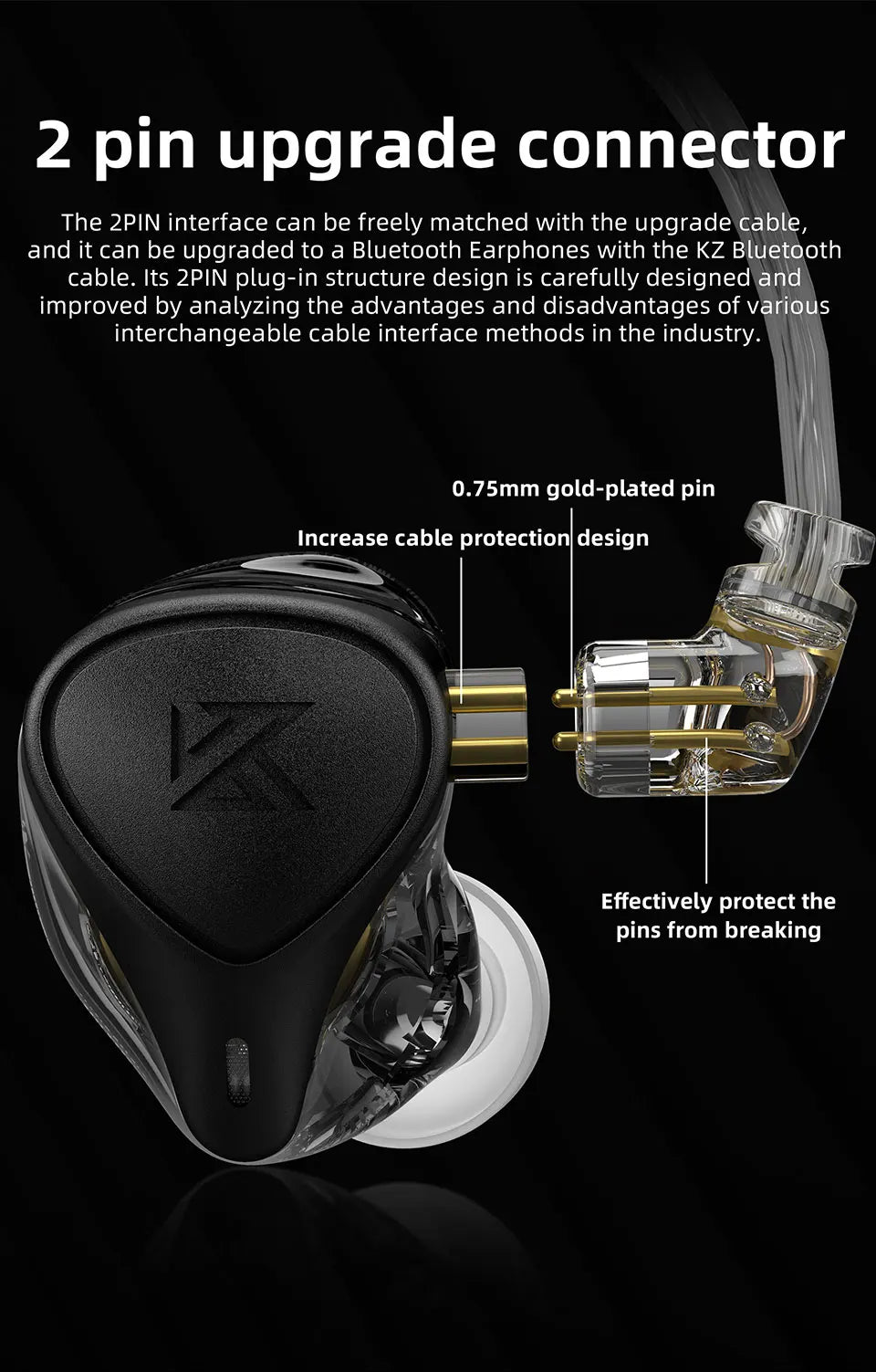 KZ ZEX Pro In-Ear HIFI Headset Electrostatic Hybird Technology Wired Earphone Noice Cancelling Sport Headphones
