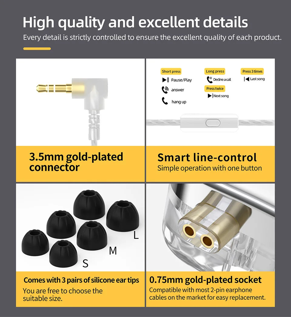 KZ AS24 HiFi Earphone 24 BA Units High-end Tunable In-Ear balanced armature Earphones Monitor Headphone Cancelling Sport Earbuds