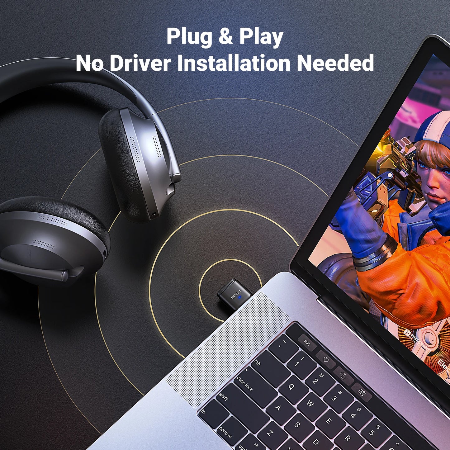 USB Bluetooth 5.3 Transmitter aptX HD AD Audio Adapter for PS5 PS4 Nintendo Switch Headset Speaker Mic Bluetooth Receiver