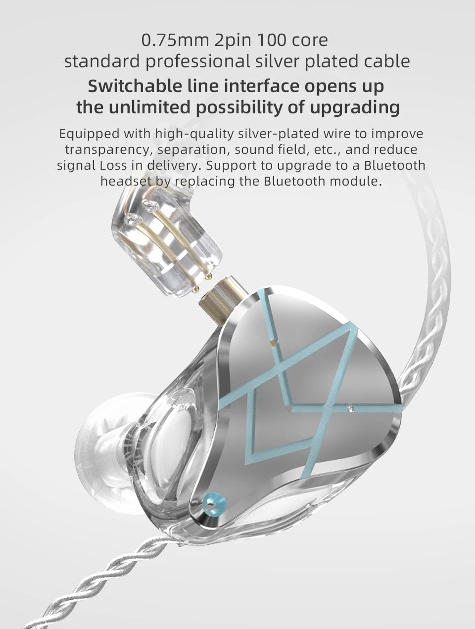 KZ ASX Headset 20 BA Units HIFI Bass In Ear Monitor balanced armature Earphones Noise Cancelling Earbuds Sport