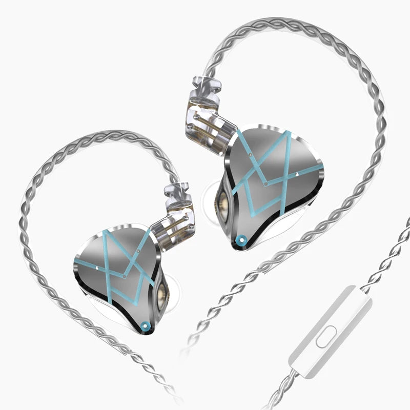 KZ ASX Headset 20 BA Units HIFI Bass In Ear Monitor balanced armature Earphones Noise Cancelling Earbuds Sport