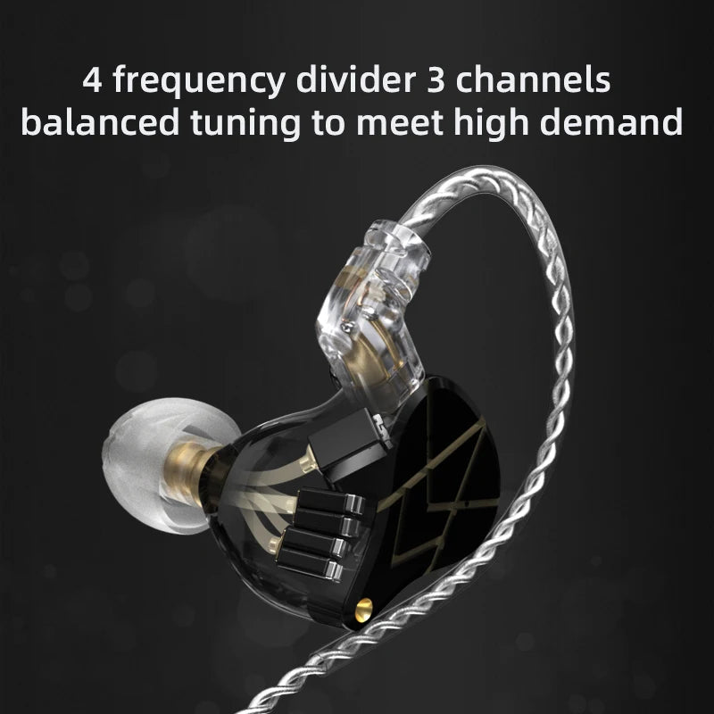 KZ ASX Headset 20 BA Units HIFI Bass In Ear Monitor balanced armature Earphones Noise Cancelling Earbuds Sport