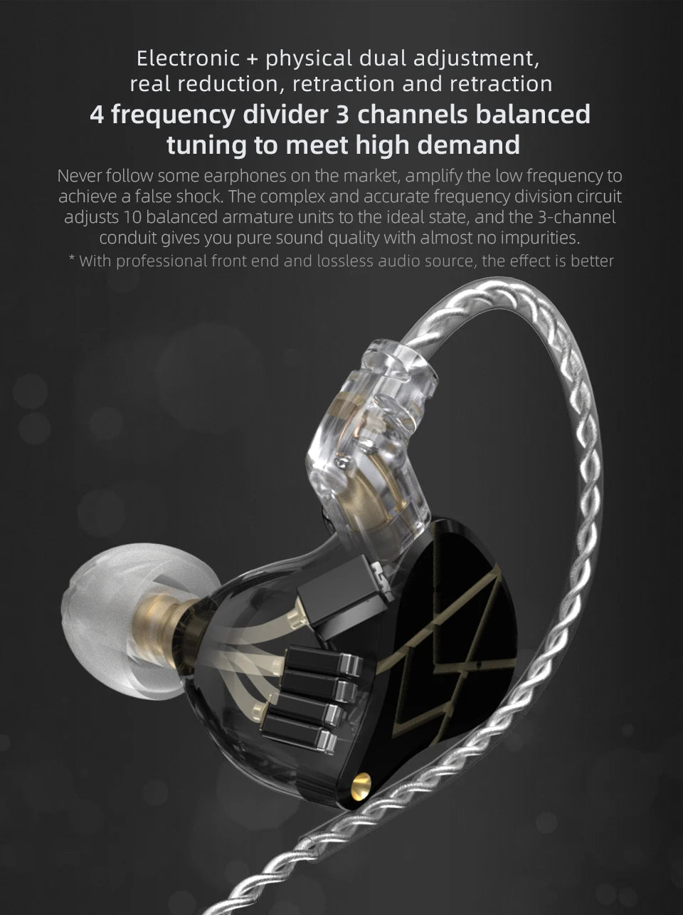 KZ ASX Headset 20 BA Units HIFI Bass In Ear Monitor balanced armature Earphones Noise Cancelling Earbuds Sport