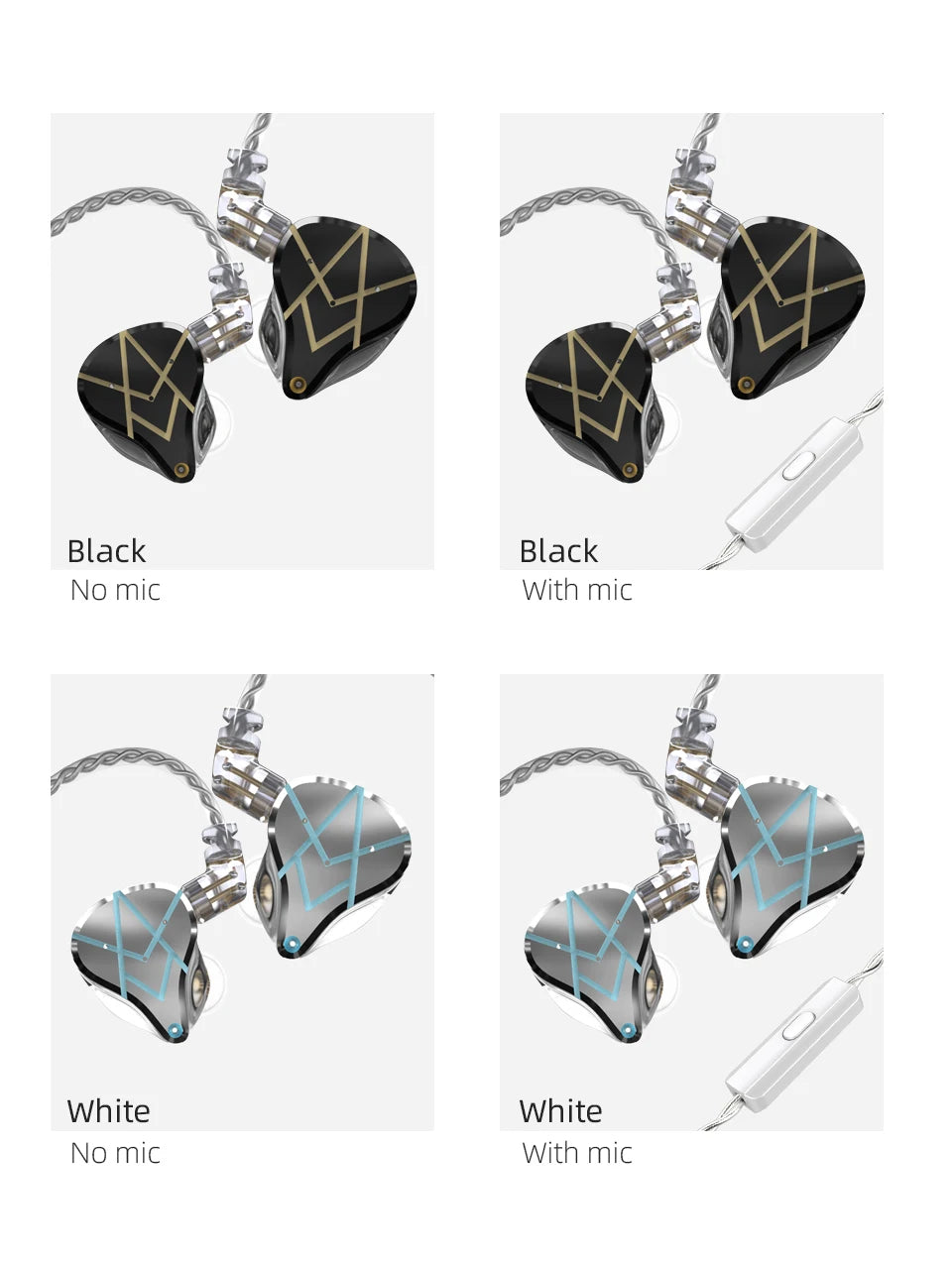 KZ ASX Headset 20 BA Units HIFI Bass In Ear Monitor balanced armature Earphones Noise Cancelling Earbuds Sport