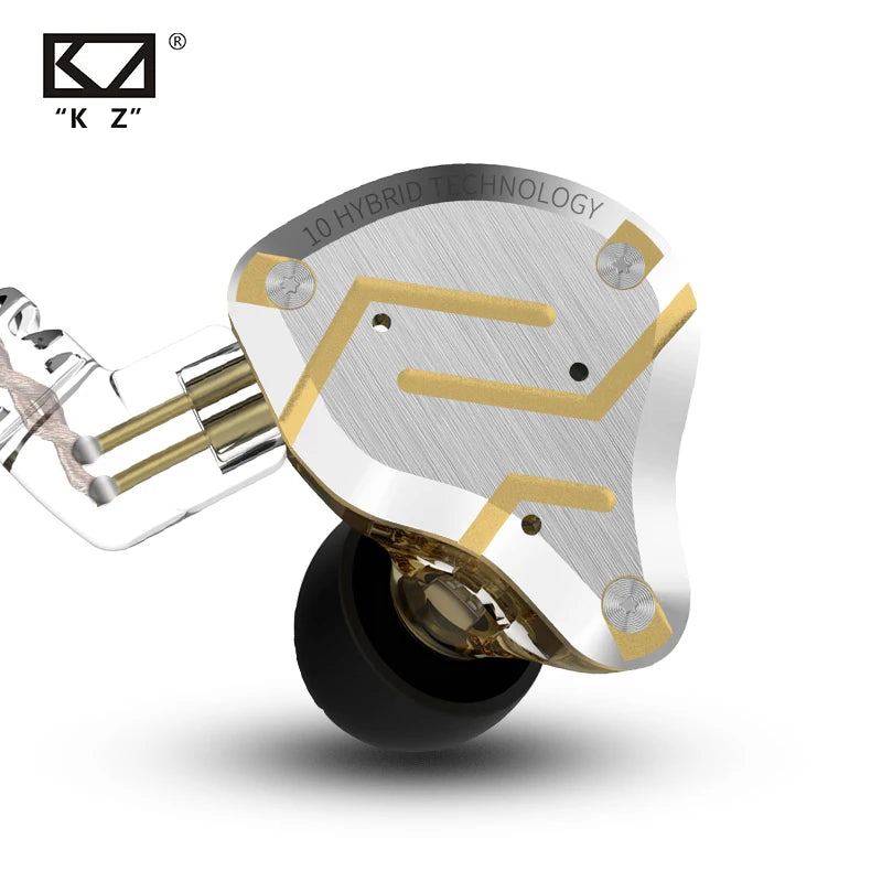 KZ ZS10 Pro Blue Noise Cancelling Earphones Metal Headset 4BA+1DD Hybrid 10 drivers HIFI Bass Earbuds In Ear Monitor Headphones