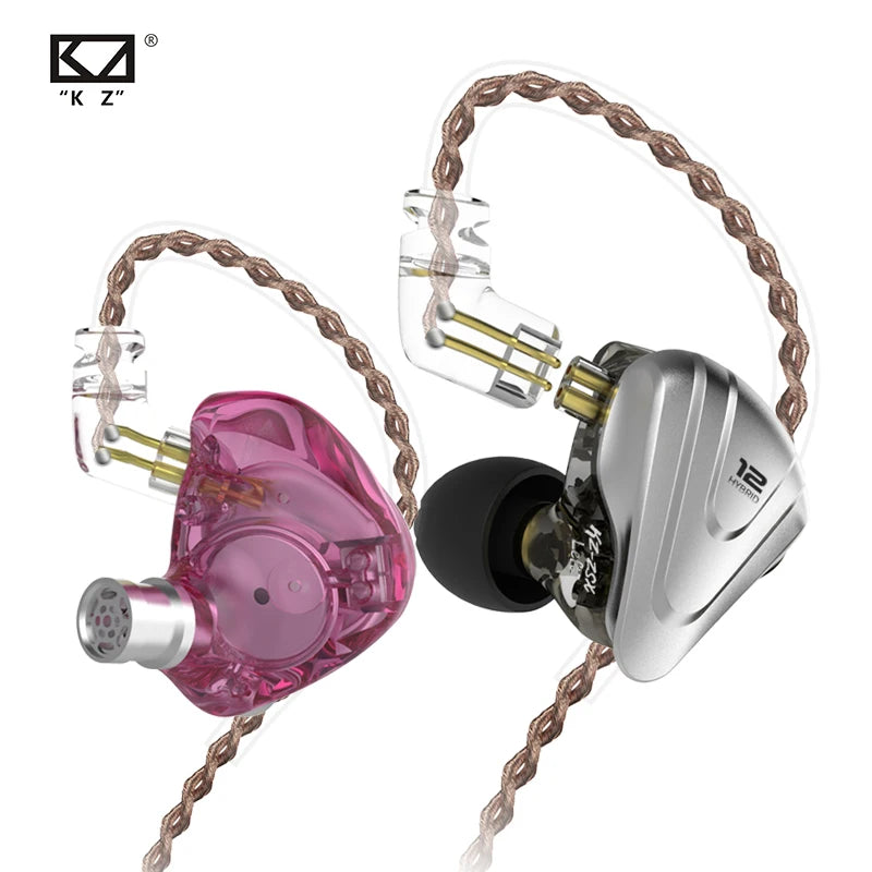 KZ ZSX Terminator Metal Headset 5BA+1DD Hybrid 12 drivers HIFI Bass Earbuds In-Ear Monitor Noise Cancelling Earphones