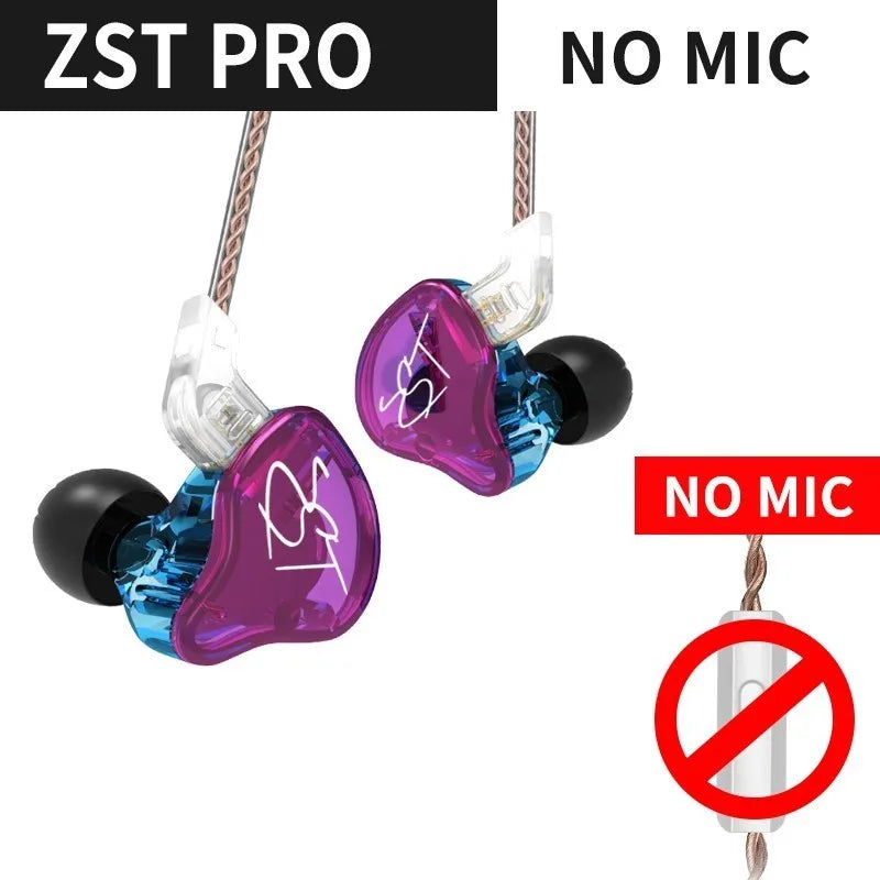 KZ ZST Bluetooth Earphones 1DD+1BA Driver Dynamic & Armature in Ear Monitors Noise Isolating HiFi Music Sports Earbuds Headset
