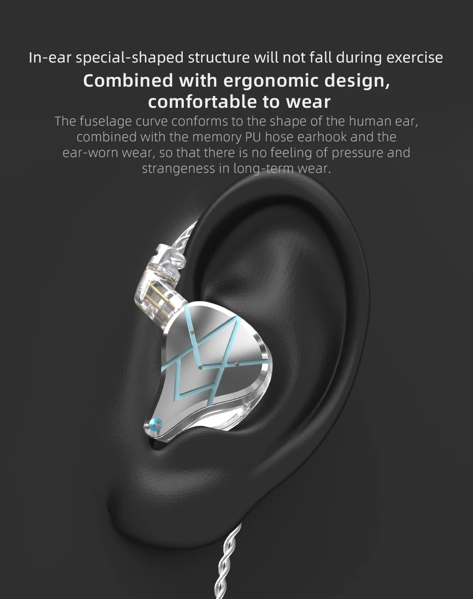 KZ ASX Headset 20 BA Units HIFI Bass In Ear Monitor balanced armature Earphones Noise Cancelling Earbuds Sport