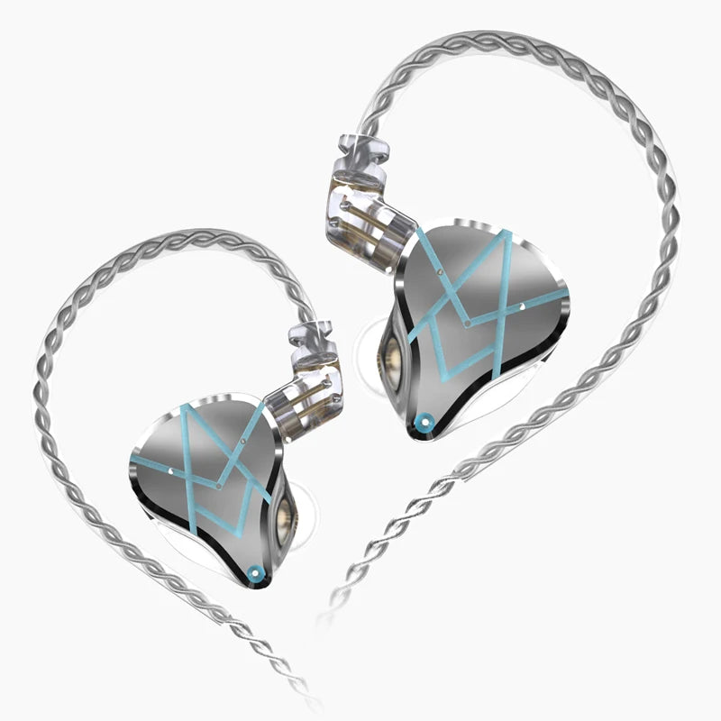 KZ ASX Headset 20 BA Units HIFI Bass In Ear Monitor balanced armature Earphones Noise Cancelling Earbuds Sport