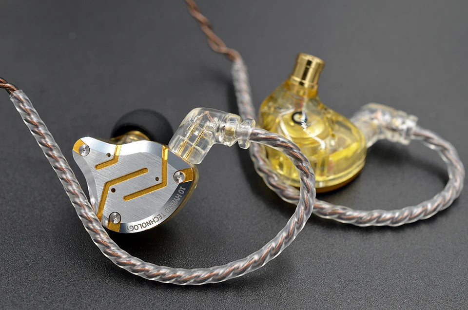 KZ ZS10 Pro Blue Noise Cancelling Earphones Metal Headset 4BA+1DD Hybrid 10 drivers HIFI Bass Earbuds In Ear Monitor Headphones