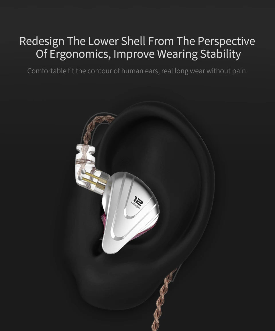 KZ ZSX Terminator Metal Headset 5BA+1DD Hybrid 12 drivers HIFI Bass Earbuds In-Ear Monitor Noise Cancelling Earphones