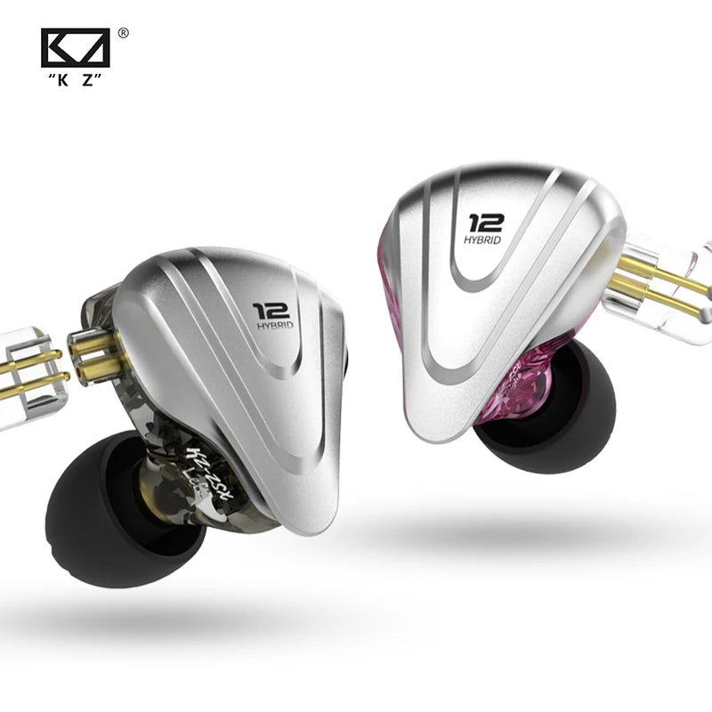 KZ ZSX Terminator Metal Headset 5BA+1DD Hybrid 12 drivers HIFI Bass Earbuds In-Ear Monitor Noise Cancelling Earphones