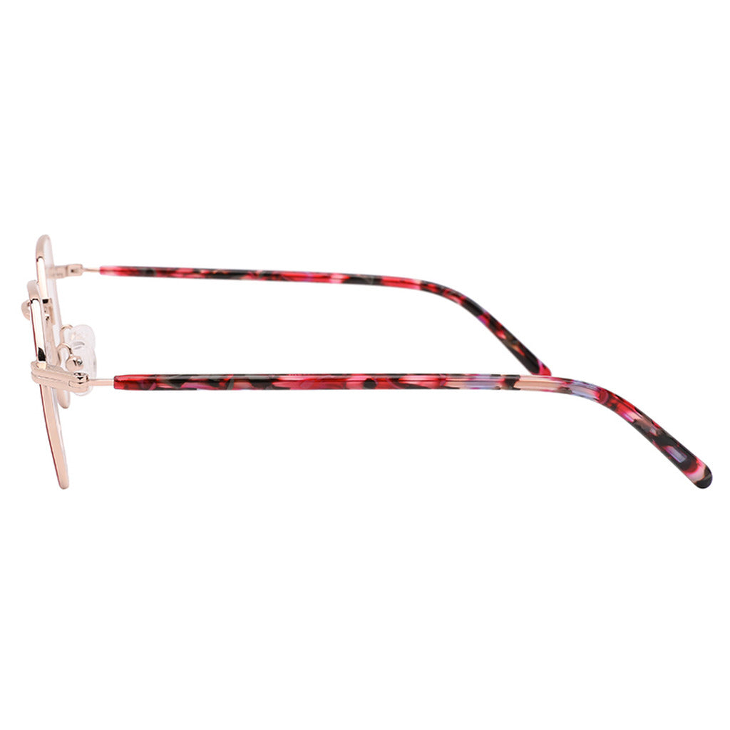 Selma Round Metal Frame in Matte Teal / Light Rose Gold – hinge detail – optical frame | Urban Cart Ghana