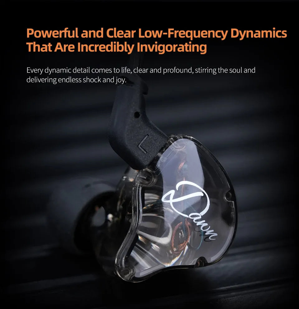 KZ Dawn Earphones Bass In Ear Monitor Headphones Sport Noise Cancelling HIFI Headset