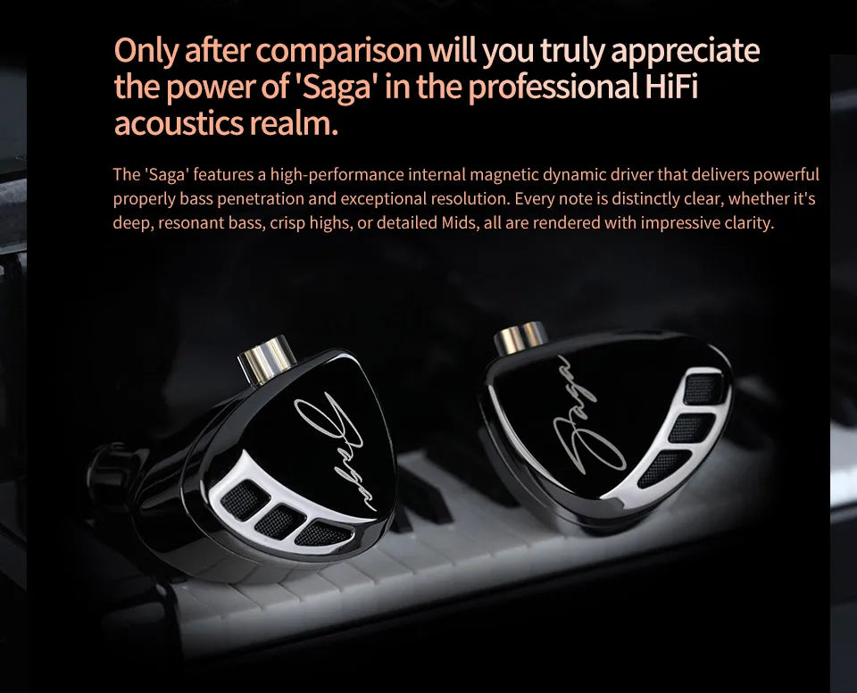 KZ Saga Wired Earphones Stage Live Monitor Sport Headphones HiFi Stereo Bass Fever Music Metal Earbuds Gaming Headset