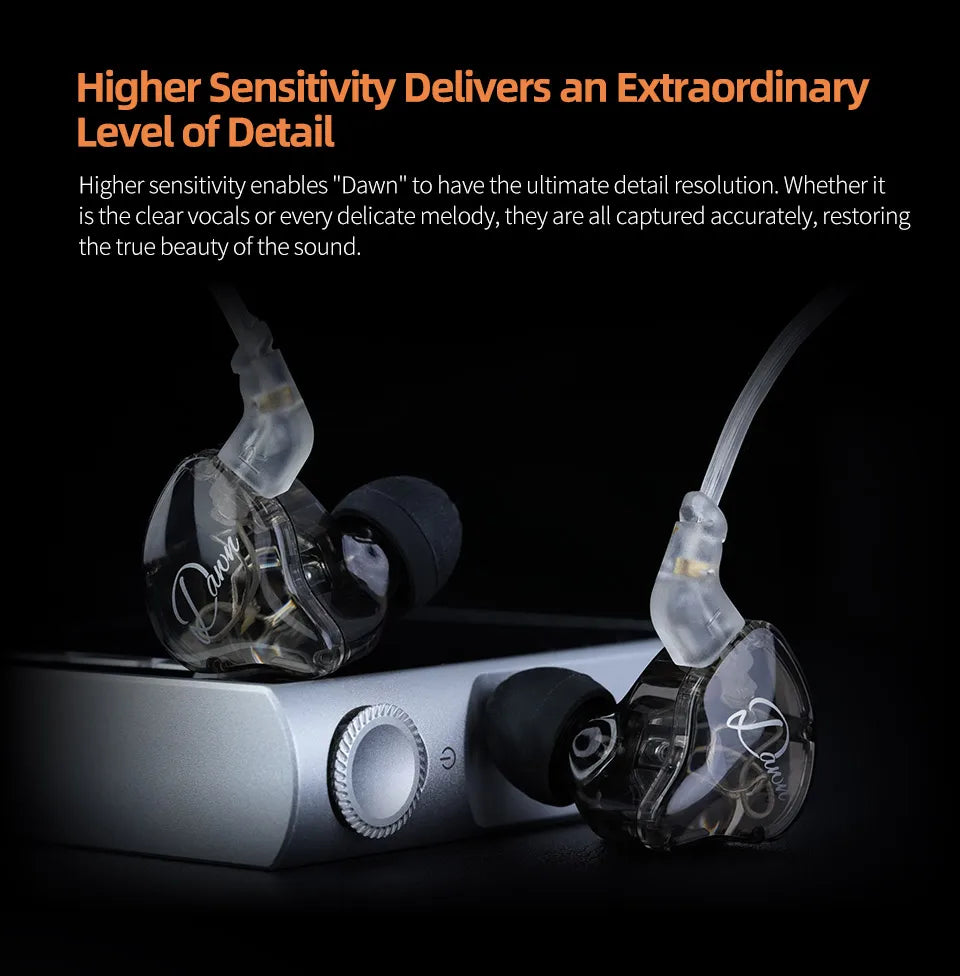 KZ Dawn Earphones Bass In Ear Monitor Headphones Sport Noise Cancelling HIFI Headset