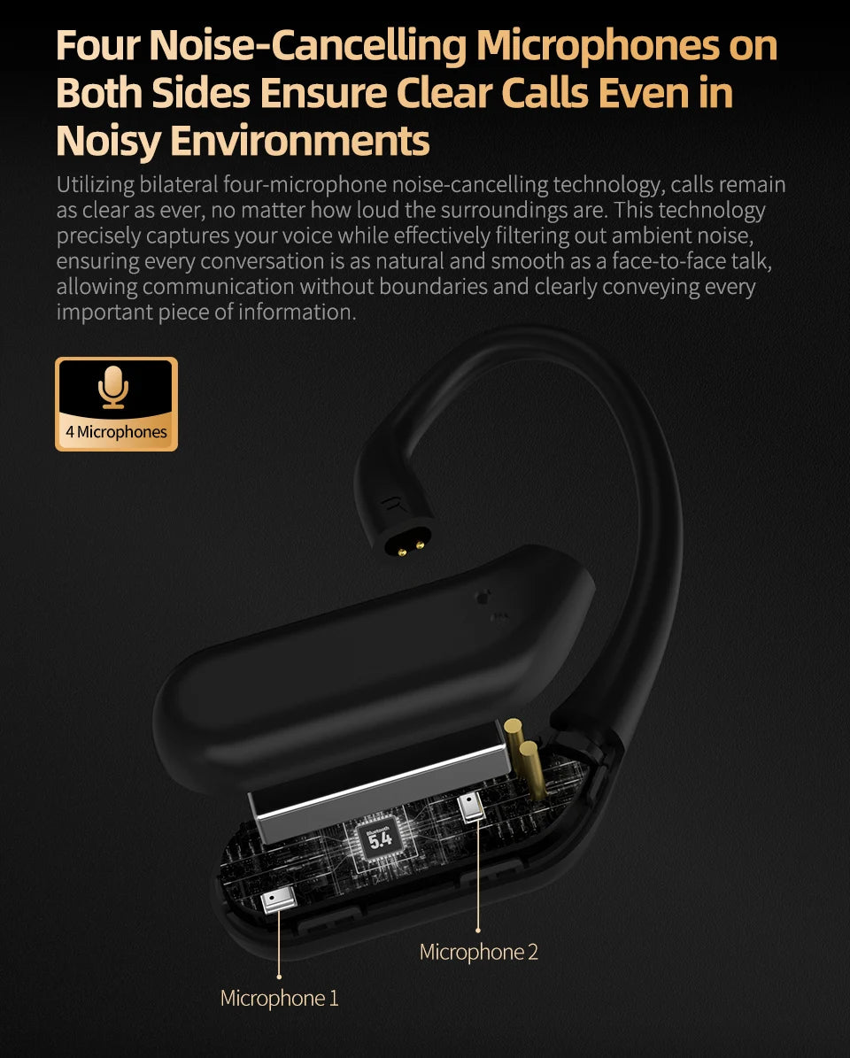 KZ AN01 Wireless Upgrade Ear Hook Cable ANC Noise Cancellation Bluetooth-compatible 5.4 C-Pin LDAC HD Audio Decoding Compatible