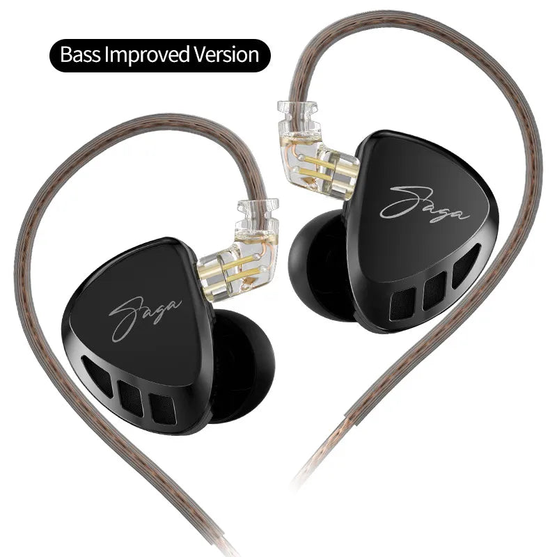 KZ Saga Wired Earphones Stage Live Monitor Sport Headphones HiFi Stereo Bass Fever Music Metal Earbuds Gaming Headset