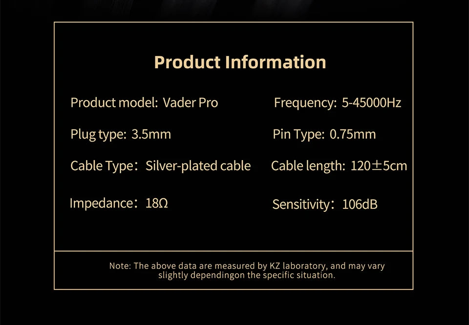 KZ Vader pro In Ear Monitor HiFi Earphone Truly Balanced High-End 6-Driver Dynamic IEM Headphone Tuning Switch Headphone Headset