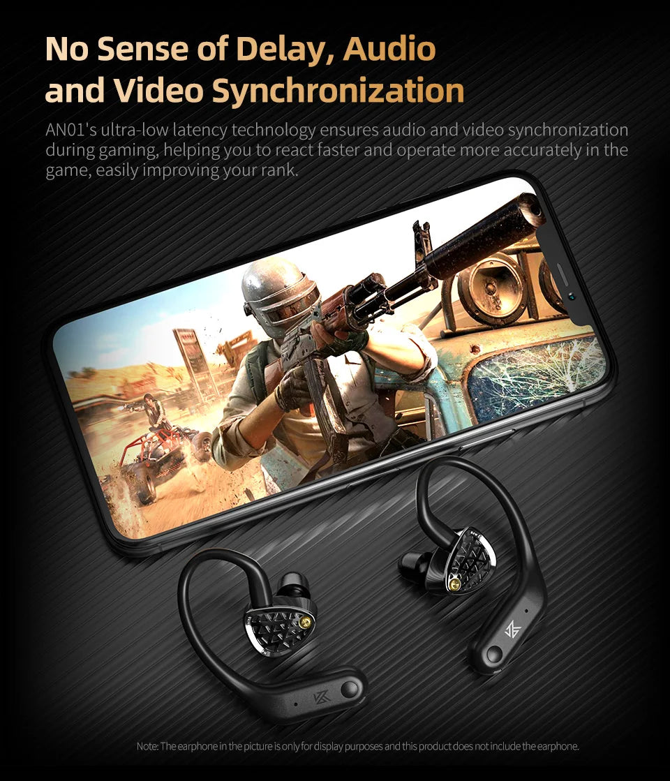 KZ AN01 Wireless Upgrade Ear Hook Cable ANC Noise Cancellation Bluetooth-compatible 5.4 C-Pin LDAC HD Audio Decoding Compatible