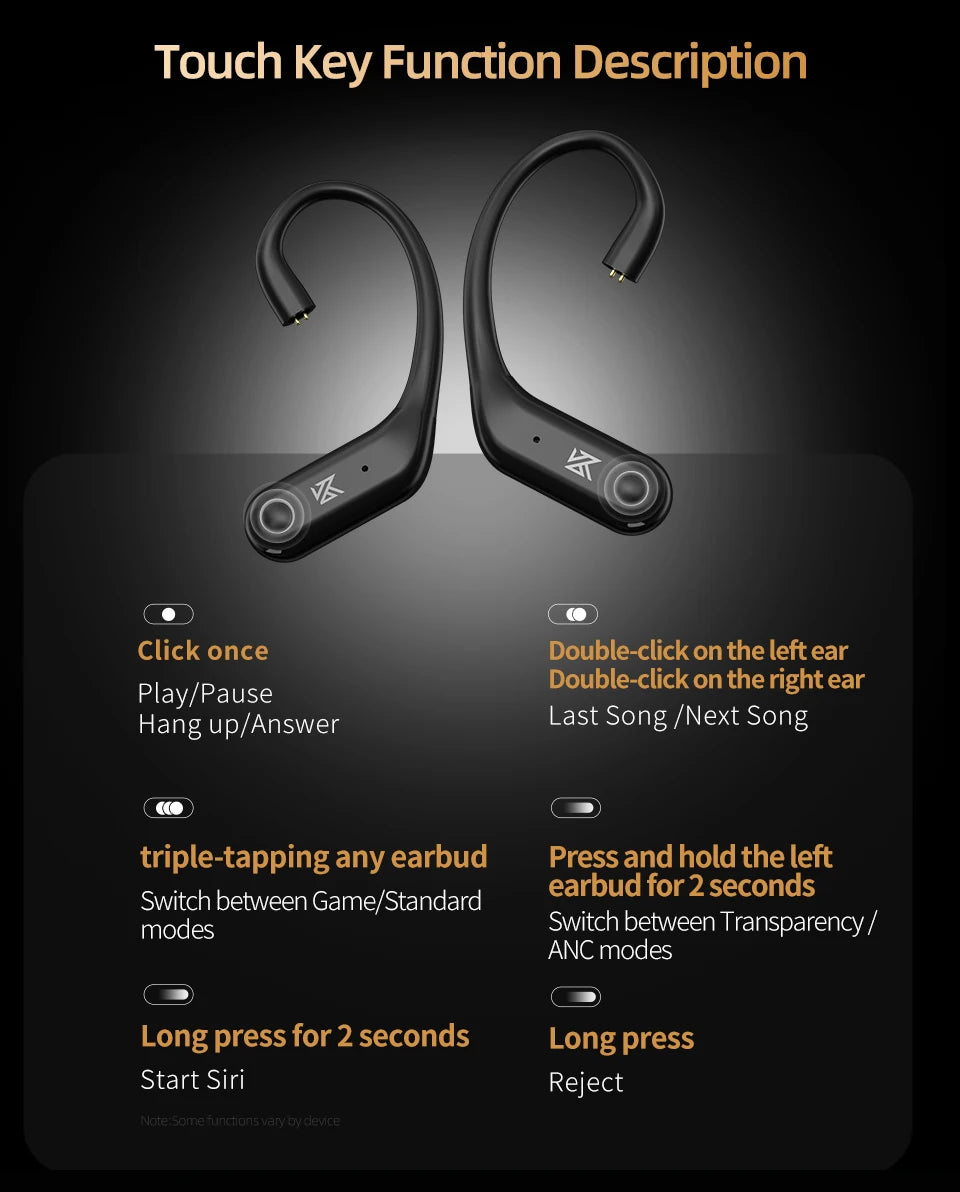 KZ AN01 Wireless Upgrade Ear Hook Cable ANC Noise Cancellation Bluetooth-compatible 5.4 C-Pin LDAC HD Audio Decoding Compatible