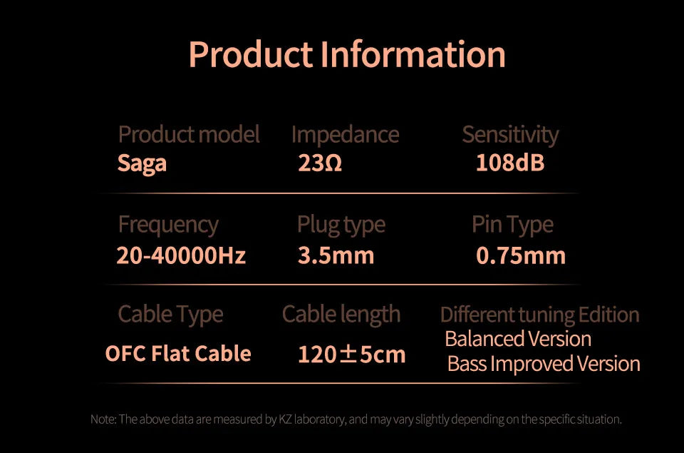 KZ Saga Wired Earphones Stage Live Monitor Sport Headphones HiFi Stereo Bass Fever Music Metal Earbuds Gaming Headset