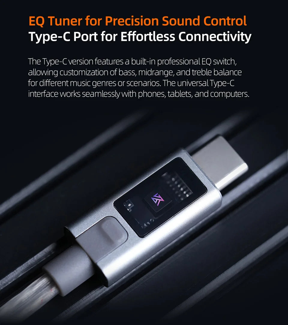 KZ-M2 Dual Mic Silver-Plated Upgrade Cable 3.5MM/Type-C for EDX Pro X AS16 Pro PRX Zenith