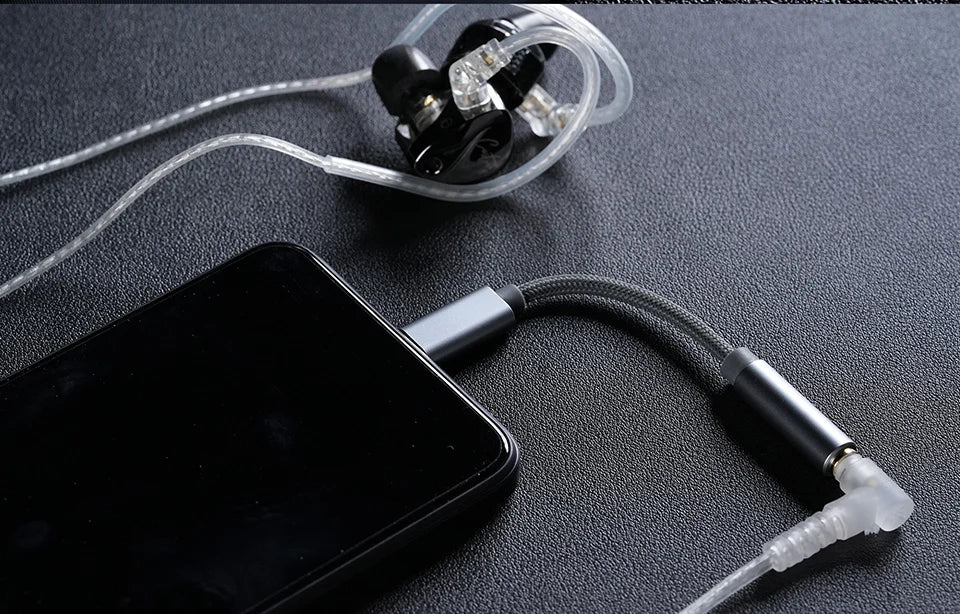 KZ AM01 Type-C to 3.5mm Audio Adapter 32bit/384kHz Hi-Fi DAC + IC Amplifier Dual Chip Earphone Audio Cable