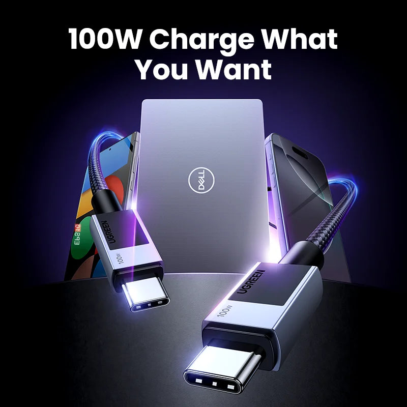 UGREEN USB Type C 60W 100W Fast Charging For Macbook iPhone 15 Samsung Galaxy S2 Xiaomi PD Fast Charging 100W 5A Fast USB C