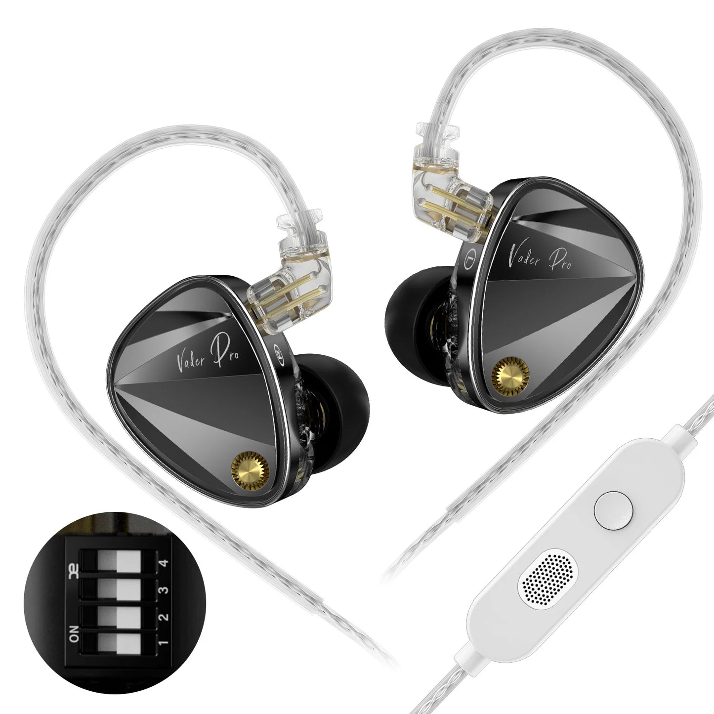KZ Vader pro In Ear Monitor HiFi Earphone Truly Balanced High-End 6-Driver Dynamic IEM Headphone Tuning Switch Headphone Headset
