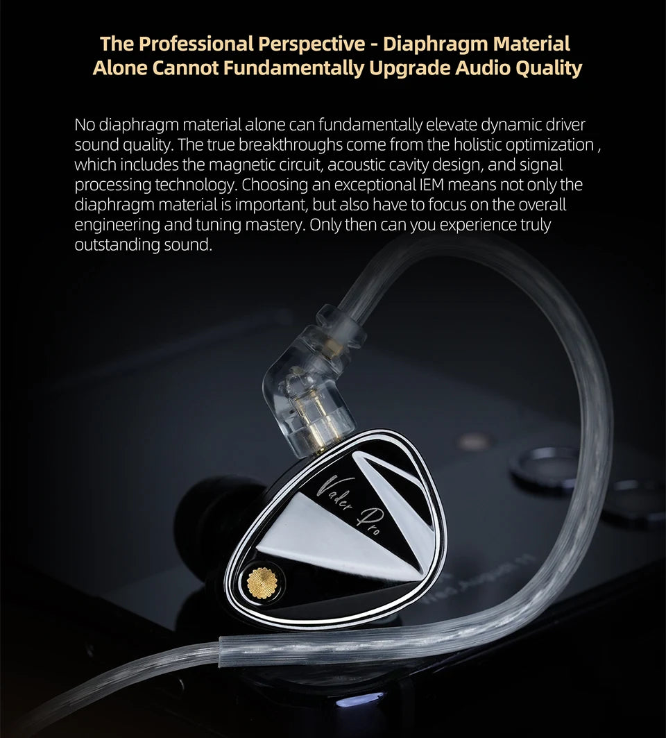 KZ Vader pro In Ear Monitor HiFi Earphone Truly Balanced High-End 6-Driver Dynamic IEM Headphone Tuning Switch Headphone Headset