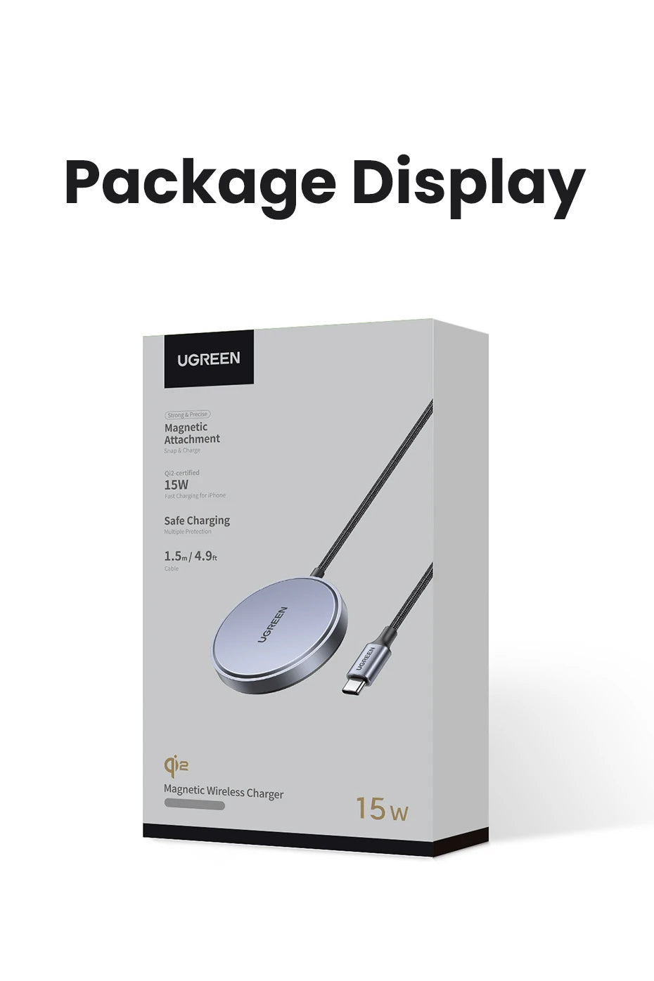 UGREEN Qi2 15W Magnetic Wireless Charger For iPhone 16 15 pro max Magnet Induction Charger for Macsafe Wireless Charging Pad