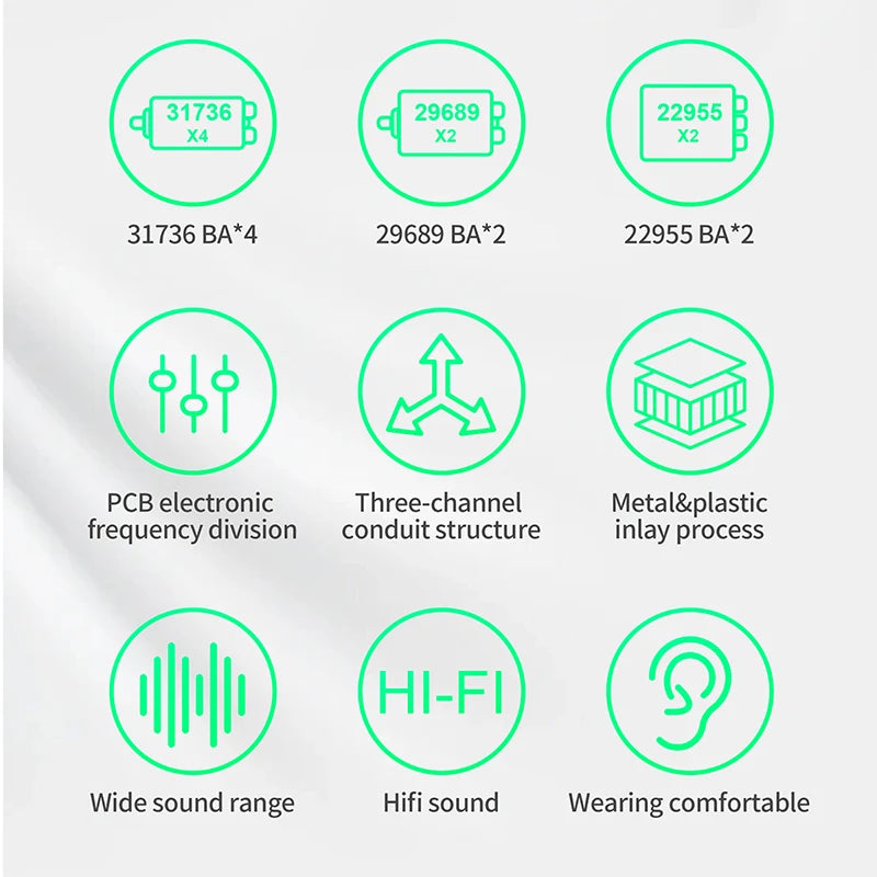 KZ AS16 Pro In Ear Wired Earphones 16BA Balanced Armature HIFI Bass Monitor Headphones Noise Cancelling Earbuds Sport Headset