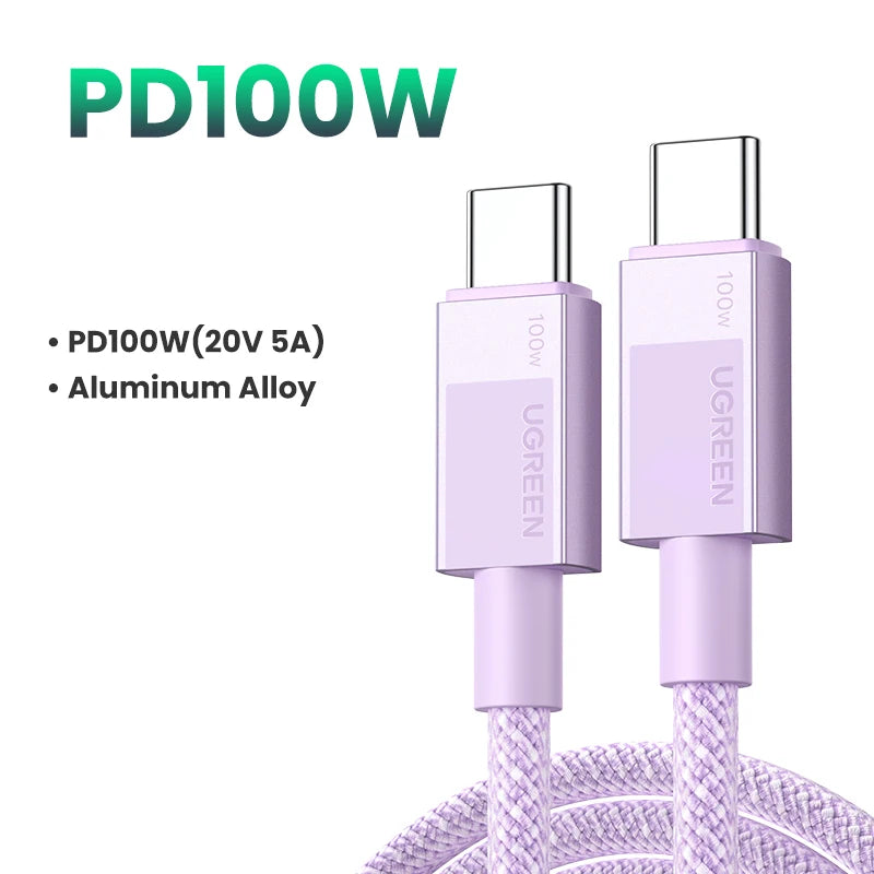 UGREEN USB Type C 60W 100W Fast Charging For Macbook iPhone 15 Samsung Galaxy S2 Xiaomi PD Fast Charging 100W 5A Fast USB C