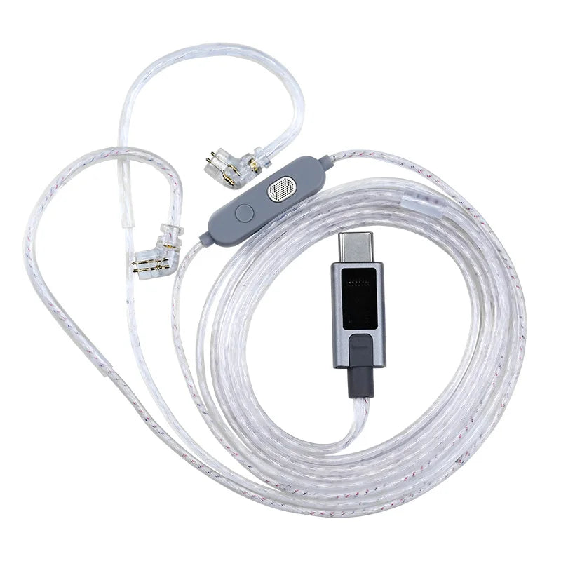 KZ-M2 Dual Mic Silver-Plated Upgrade Cable 3.5MM/Type-C for EDX Pro X AS16 Pro PRX Zenith