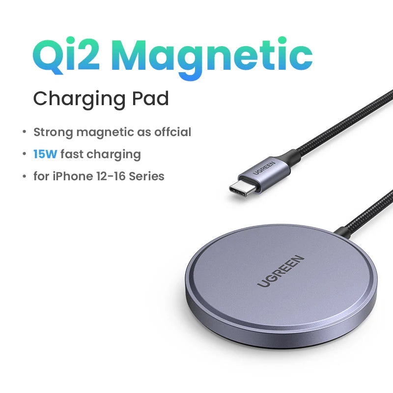 UGREEN Qi2 15W Magnetic Wireless Charger For iPhone 16 15 pro max Magnet Induction Charger for Macsafe Wireless Charging Pad