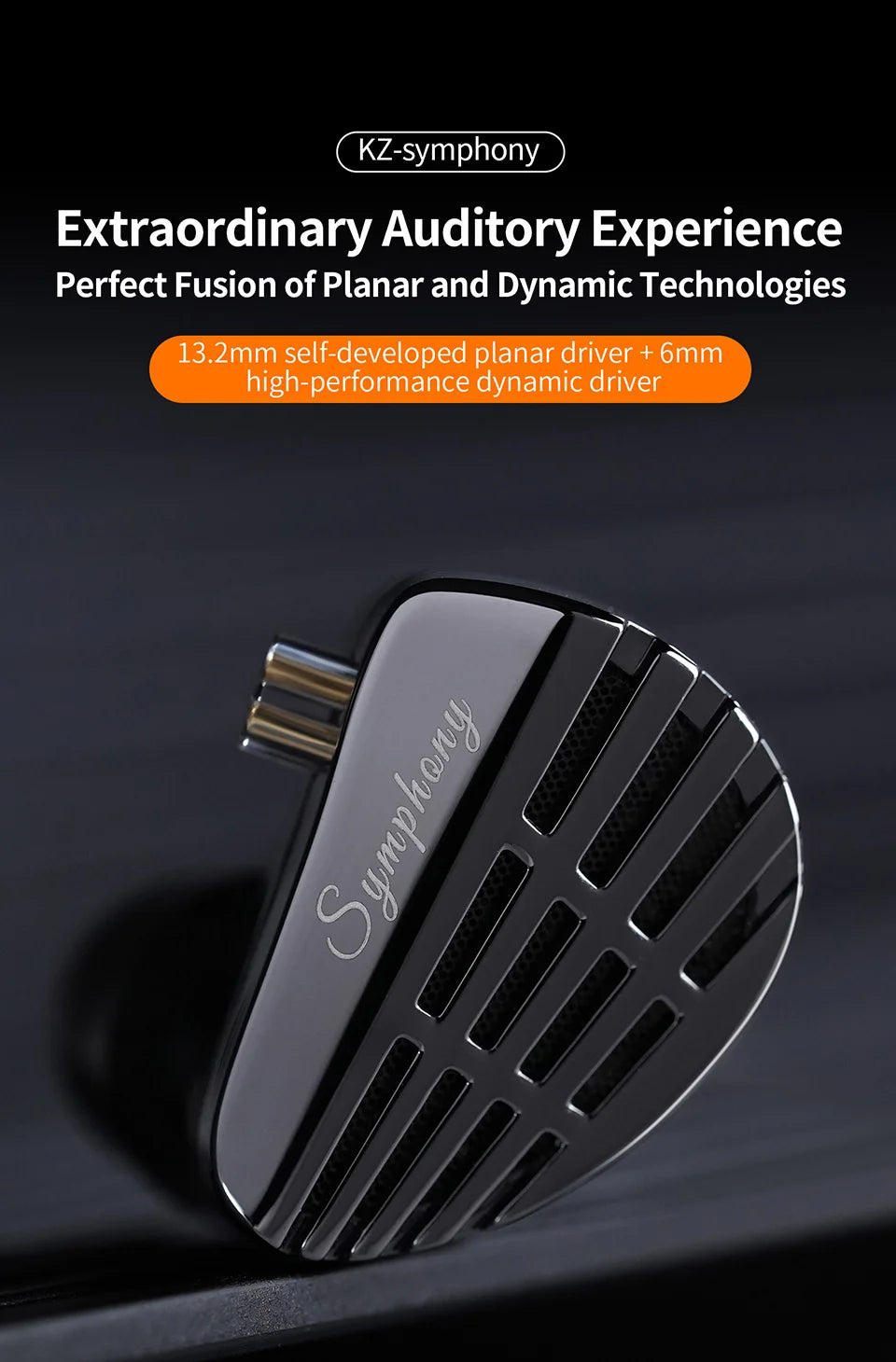 KZ Symphony Hybrid Self-developed Planar Driver 6mm Highsets-performance Dynamic Driver Earphones HIFI DJ Gaming Headsets