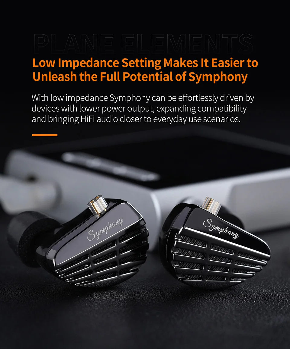 KZ Symphony Hybrid Self-developed Planar Driver 6mm Highsets-performance Dynamic Driver Earphones HIFI DJ Gaming Headsets