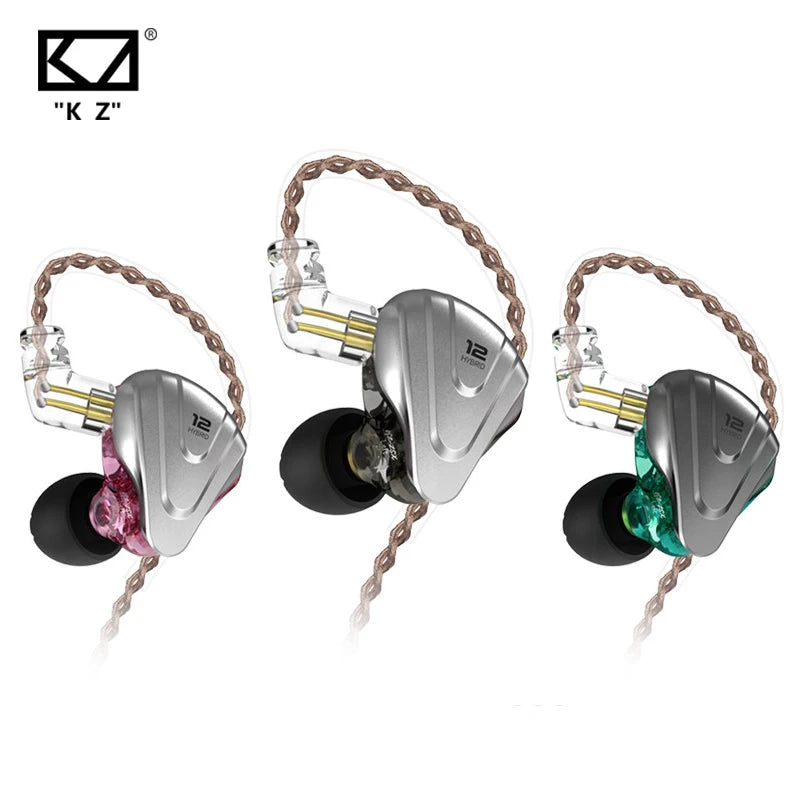 KZ ZSX Terminator Metal Headset 5BA+1DD Hybrid 12 drivers HIFI Bass Earbuds In-Ear Monitor Noise Cancelling Earphones
