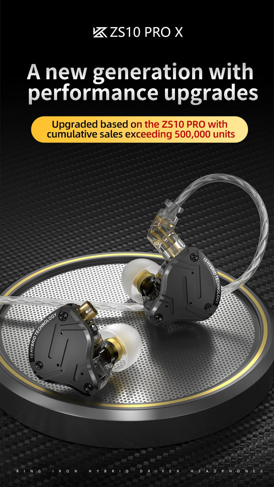 KZ ZS10 Pro X In Ear Wired Earphones Music Headphones HiFi Bass Monitor Earbuds Sport Headset